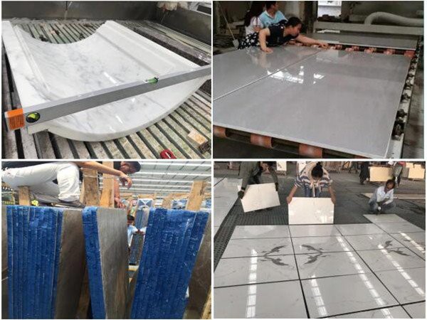 green marble slab inspection
