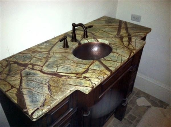 rainforest green marble countertop for bathroom