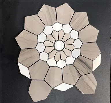 Blomma marmor mosaik kakel