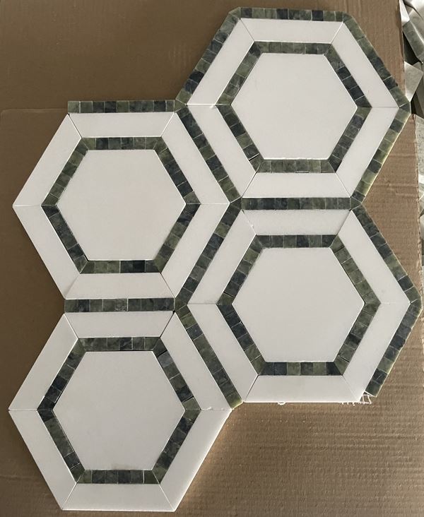 Ming grön marmor mosaikplatta
