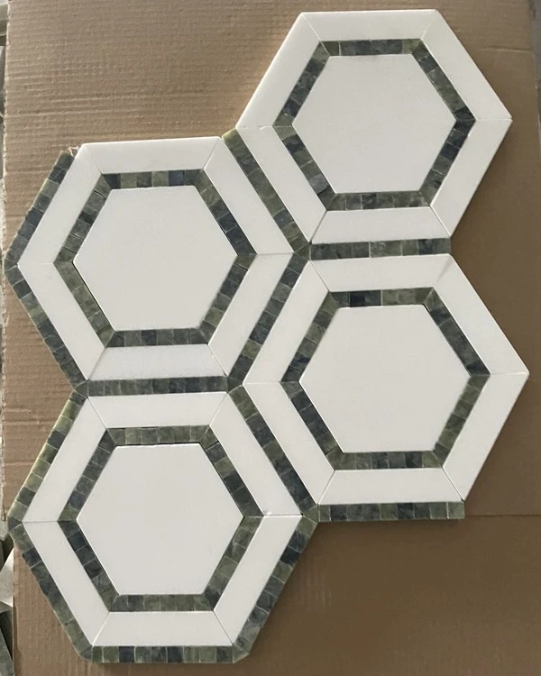 Ming Green Thassos Marble Mosaic Tile