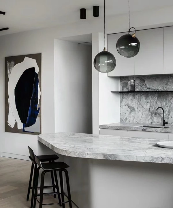 Super White Quartzite Kitchen Islands