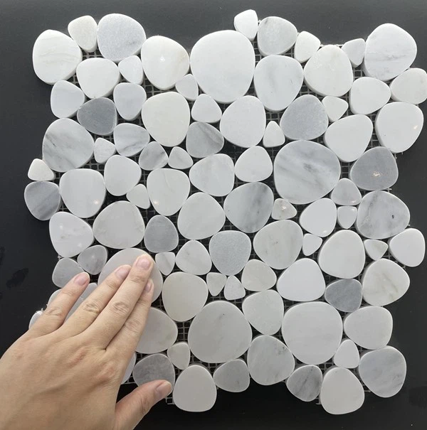 White Pebble Mosaic tiles